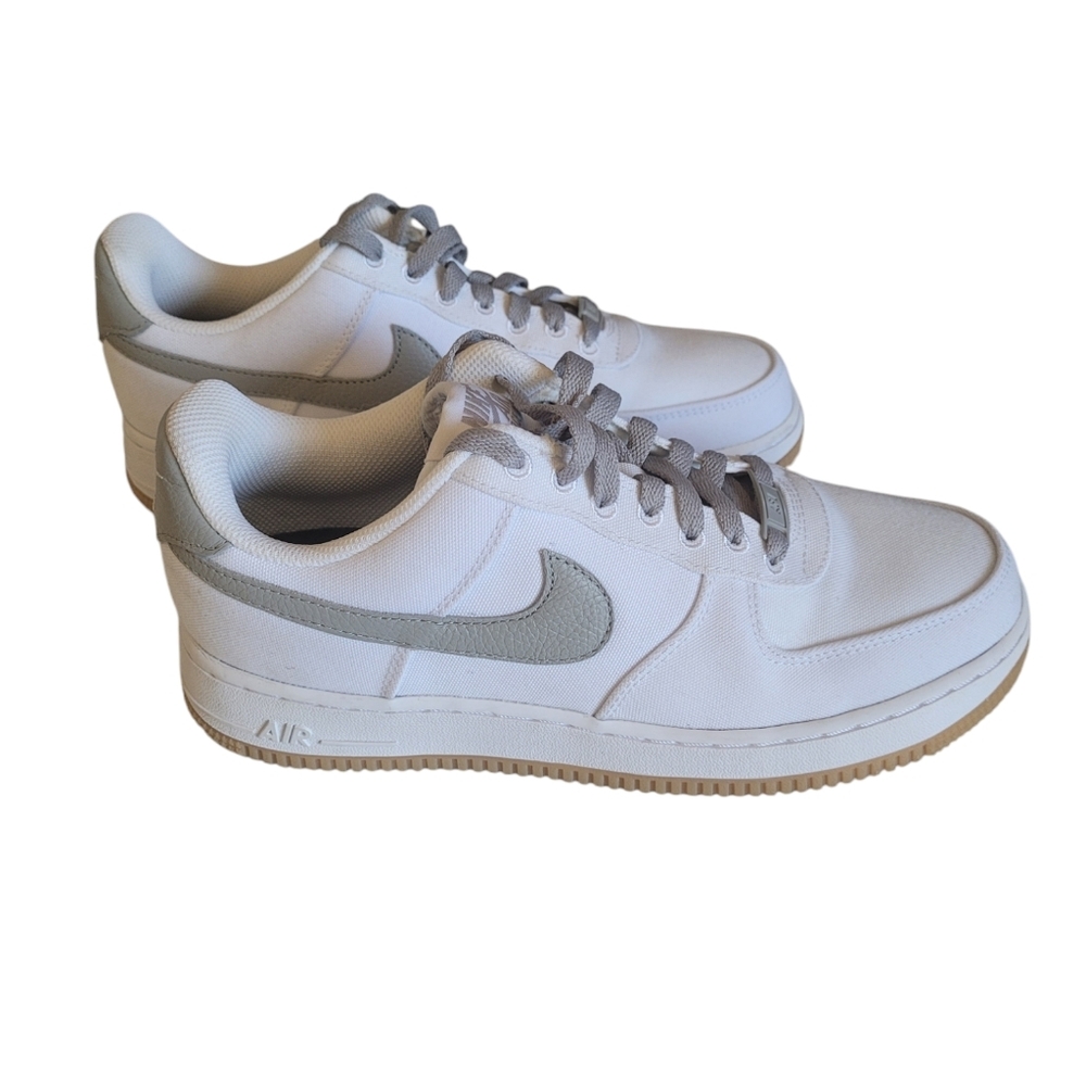Nike Air Force 1 Light Bone White Canvas Sneaker, Size 9 DZ3637-900